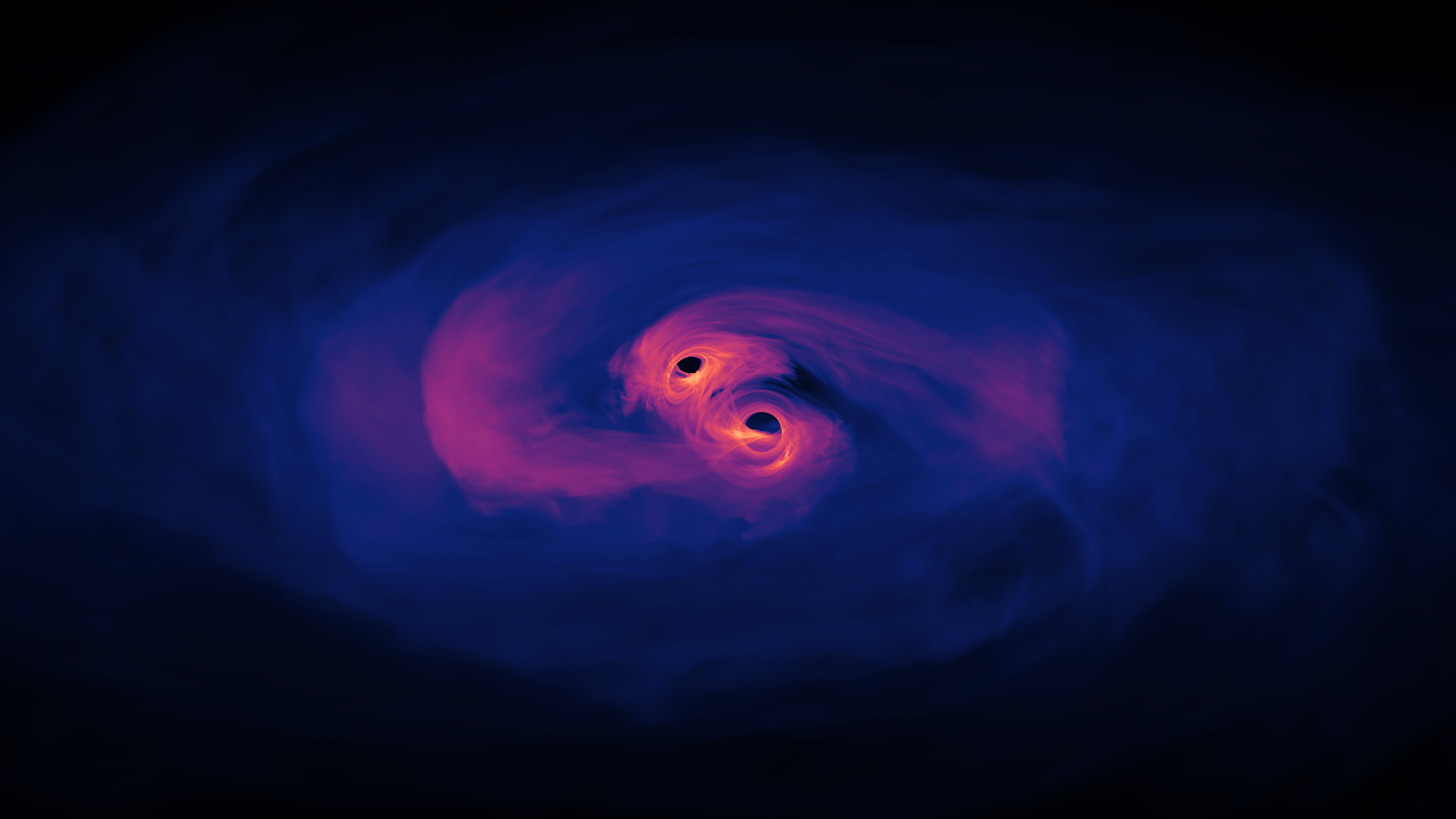 Black holes merging simulation