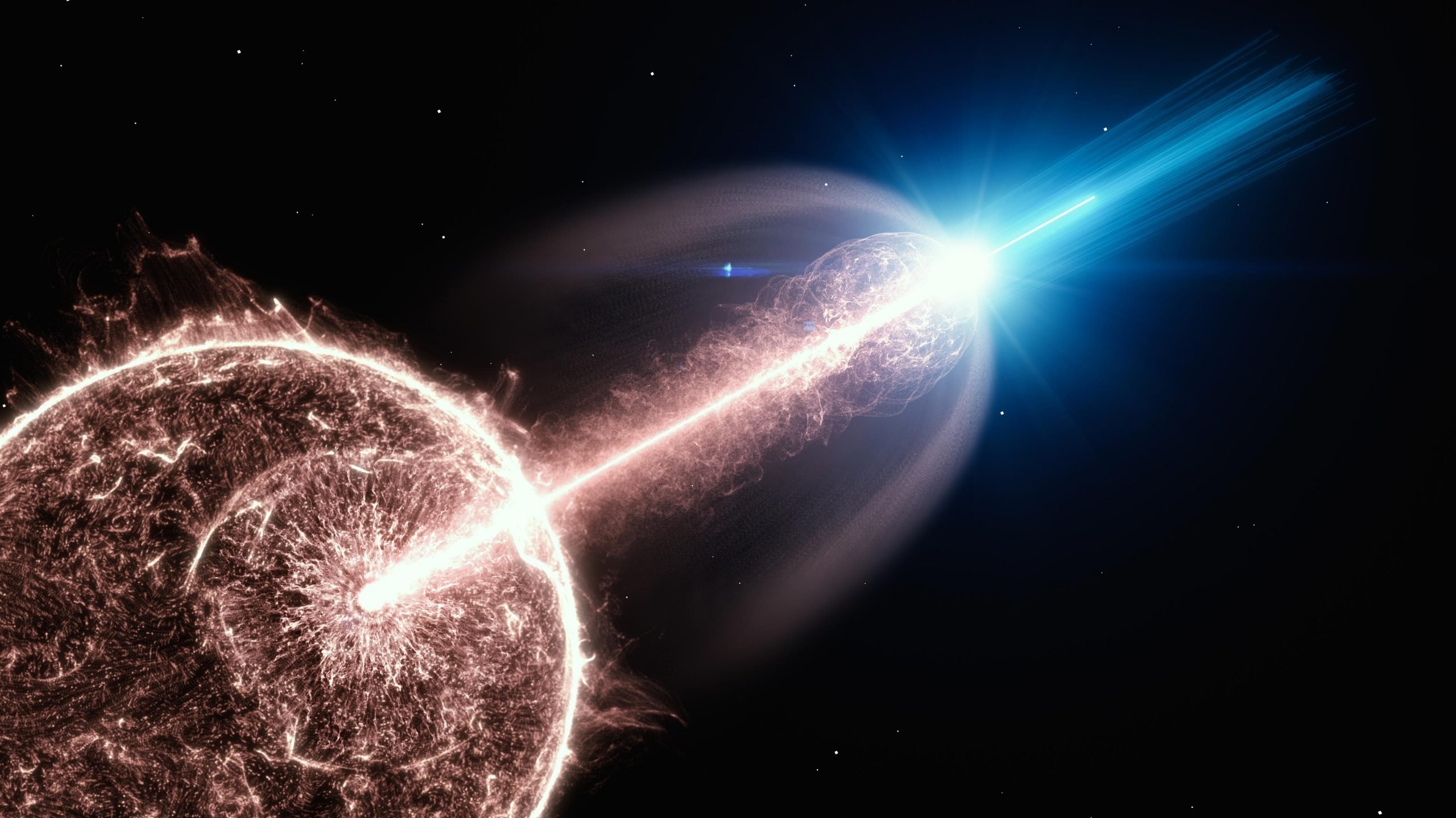 Gamma-ray burst explosion in space